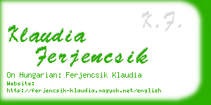 klaudia ferjencsik business card